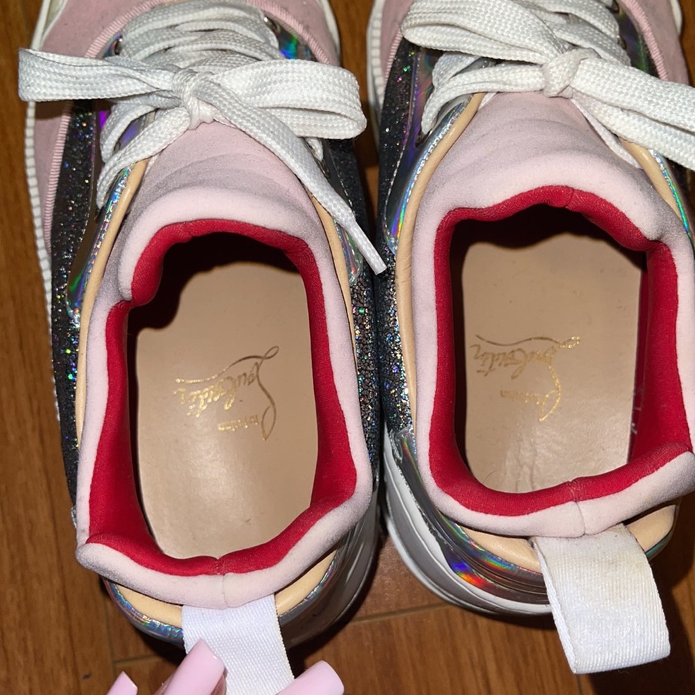 CHRISTIAN LOUBOUTIN Women Pastel Pink Sneaker 37 - Picture 4 of 5